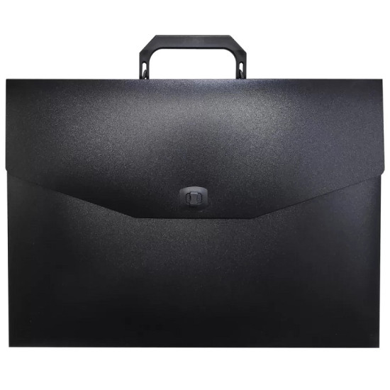 Spadi Πλαστική Τσάντα Σχεδίου με Κούμπωμα και Χερούλι 32x43cm Μαύρο