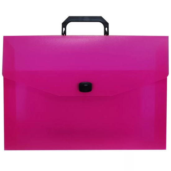 Spadi Πλαστική Τσάντα Σχεδίου με Κούμπωμα και Χερούλι 27x38cm Φουξ (Fluo Pink)