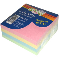 Groovy Αυτοκόλλητα Χαρτάκια Σημειώσεων σε Κύβο pastel 5.1x5.1cm Sticky Notes 240φ