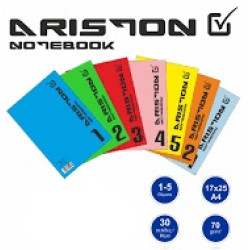 Ariston τετράδιο 1θέματος με σπιράλ διάφορα χρώματα