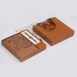 Σετ Σημειωματάριο και Στυλό Floral Καφέ