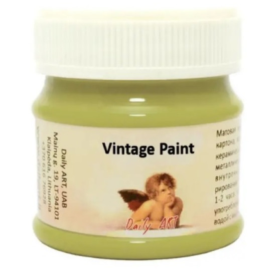 Vintage paint χρώμα με βάση νερού χρήση decoupage cl.avocado