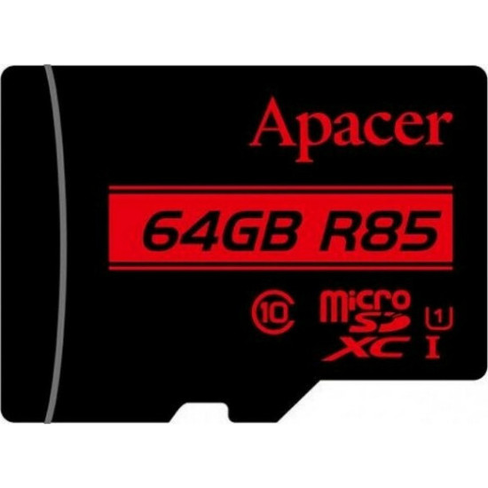 Apacer R85 microSDXC 64GB Class 10 U1 UHS-I με αντάπτορα