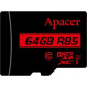 Apacer R85 microSDXC 64GB Class 10 U1 UHS-I με αντάπτορα