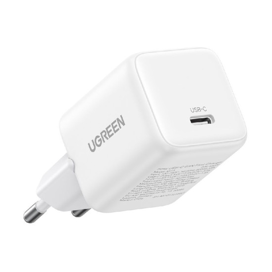 Ugreen Φορτιστής Χωρίς Καλώδιο GaN με Θύρα USB-C 30W Power Delivery Λευκός (X513)