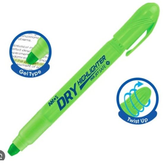AMOS DRY HIGHLIGHTER μαρκαδόρος υπογράμμισης ξηρός πράσινος AMOS DRY HIGHLIGHTER μαρκαδόρος υπογράμμισης ξηρός πράσινος