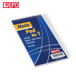 +Efo Μπλοκ Σημειώσεων [Νο1] Σπιράλ 50 Φύλλων Ριγέ 78x127mm
