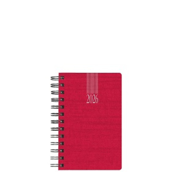 Castelli Ημερήσιο Ημερολόγιο Σπιράλ 2026 11x16.5cm Kashmir Wire-Ο Κόκκινο
