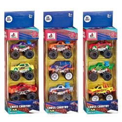 ToyMarkt Σετ 3 μίνι αγροτικά μεγάλες ρόδες die cast metal free wheels 9x25x6cm