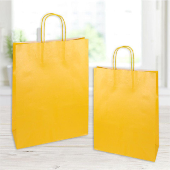 Florio Carta Xάρτινη Tσάντα Δώρου 26x11x34.5 cm Κίτρινη