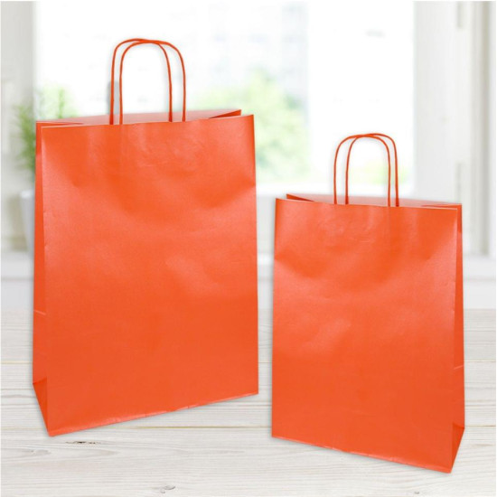Florio Carta Xάρτινη Tσάντα Δώρου 26x11x34.5 cm Πορτοκαλί