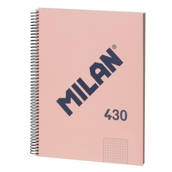 Milan Σημειωματάριο Σπιράλ 80 Φύλλων Α4 Ριγέ Ροζ