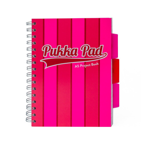 PUKKA PAD τετράδιο σπιράλ  A5 (14,8x21cm) 3 θεμάτων 100φ περφορε VOGUE φούξια 8539