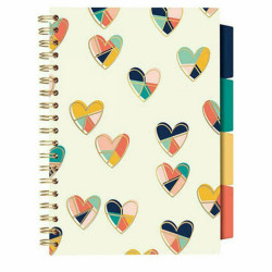 Pukka Σπιράλ Τετράδιο Ριγέ Β5 100 Φύλλων 5 Θεμάτων Πολύχρωμο Floral Love Hearts