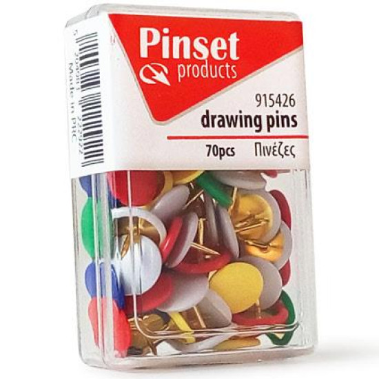 +Efo Πινέζες Χρωματιστές 70τμχ