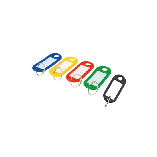 + Efo Μπρελόκ Ετικέτες Κλειδιών Πλαστικές 2x6cm 50τμχ Πολύχρωμες [941909]