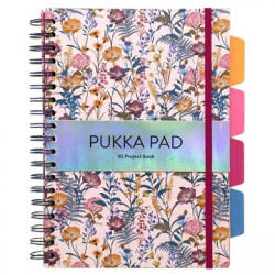 Pukka Σπιράλ Τετράδιο Ριγέ Β5 5 Θεμάτων Με Σκληρό Εξώφυλλο Και Λάστιχο Bloom Cream Floral