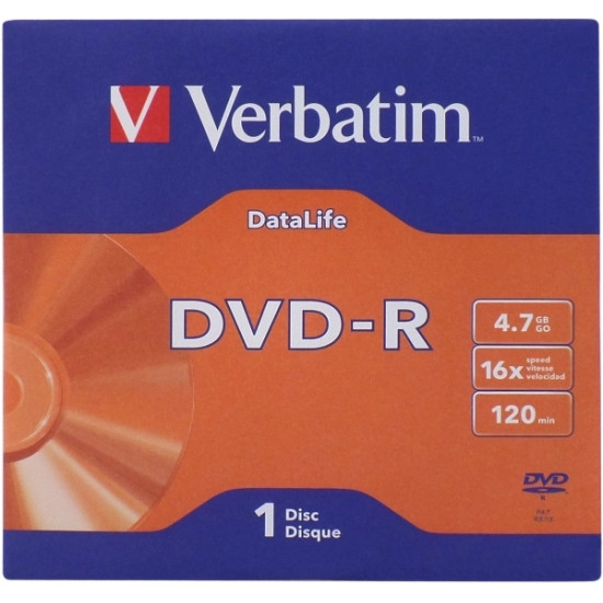 Verbatim DVD-R 4,7GB 16Xspeed  120min 1pcs