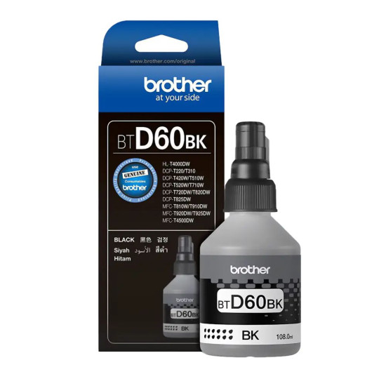 Γνήσιο Μελάνι Εκτυπωτή InkJet Brother BTD60 7.5K Μαύρο [BT-D60BK]