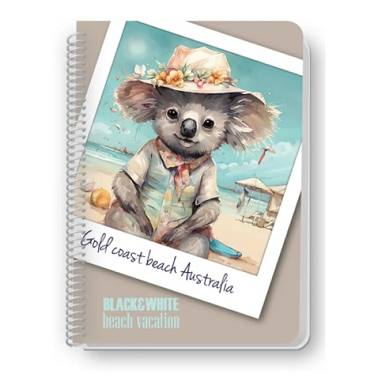 Black and White Τετράδιο Σπιράλ Ριγέ Α4 Θ3 90φ [Beach Vacation]