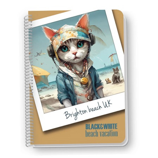 Black and White Τετράδιο Σπιράλ Ριγέ Α4 Θ3 90φ [Beach Vacation]