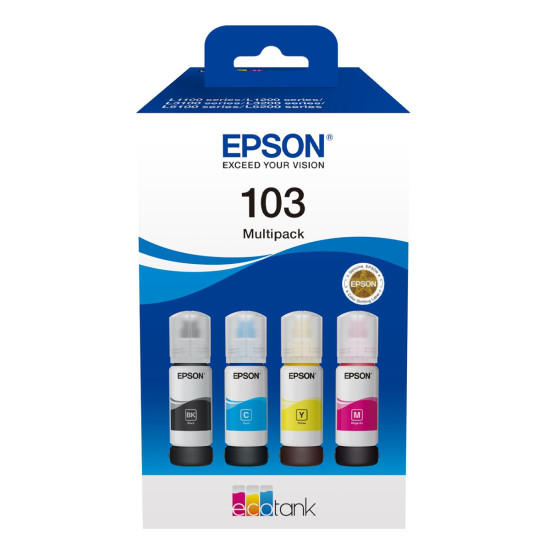 Γνήσιο Πακέτο 4 Μελανιών Εκτυπωτή InkJet Epson 103 (C13T00S64A) C/M/Y/B Γνήσιο Πακέτο 4 Μελανιών Εκτυπωτή InkJet Epson 103 (C13T00S64A) C/M/Y/B