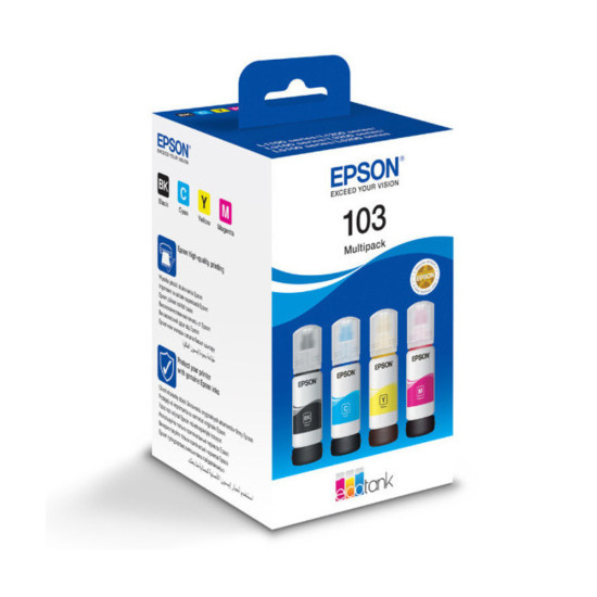 Γνήσιο Πακέτο 4 Μελανιών Εκτυπωτή InkJet Epson 103 (C13T00S64A) C/M/Y/B Γνήσιο Πακέτο 4 Μελανιών Εκτυπωτή InkJet Epson 103 (C13T00S64A) C/M/Y/B