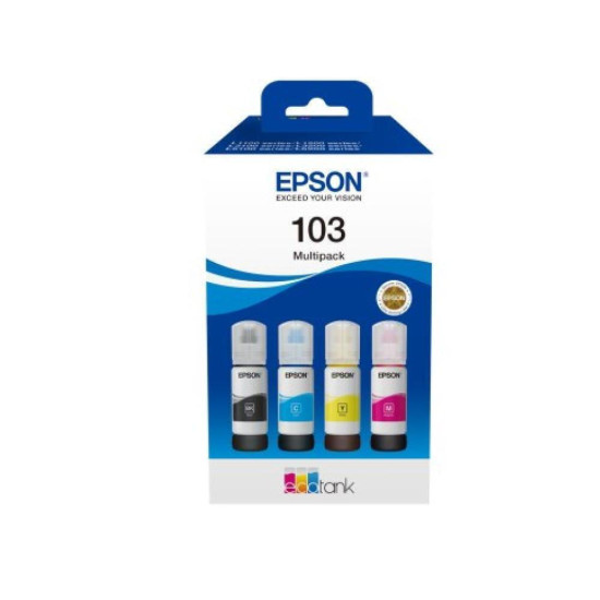 Γνήσιο Πακέτο 4 Μελανιών Εκτυπωτή InkJet Epson 103 (C13T00S64A) C/M/Y/B Γνήσιο Πακέτο 4 Μελανιών Εκτυπωτή InkJet Epson 103 (C13T00S64A) C/M/Y/B