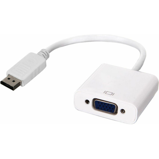 Powertech αντάπτορας DisplayPort σε VGA 0.20m Λευκός