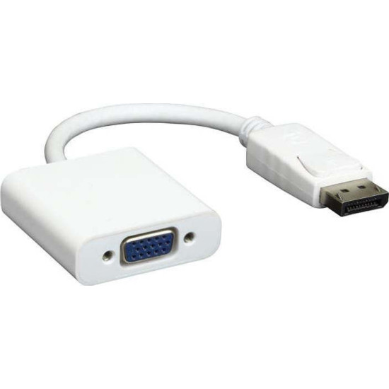 Powertech αντάπτορας DisplayPort σε VGA 0.20m Λευκός