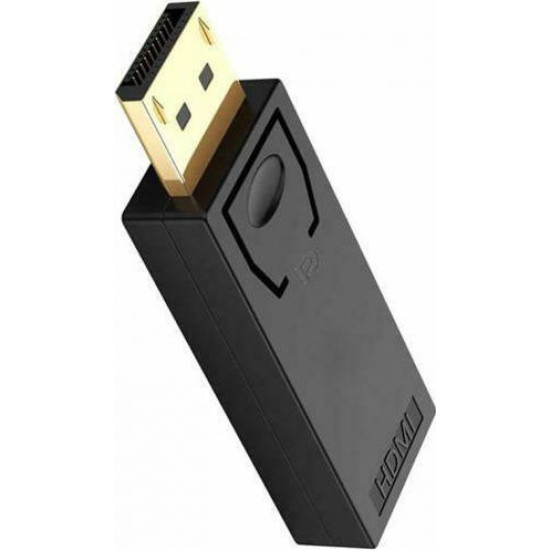 Powertech Μετατροπέας DisplayPort male σε HDMI female Passive 4K Mαύρος [CAB-DP065]