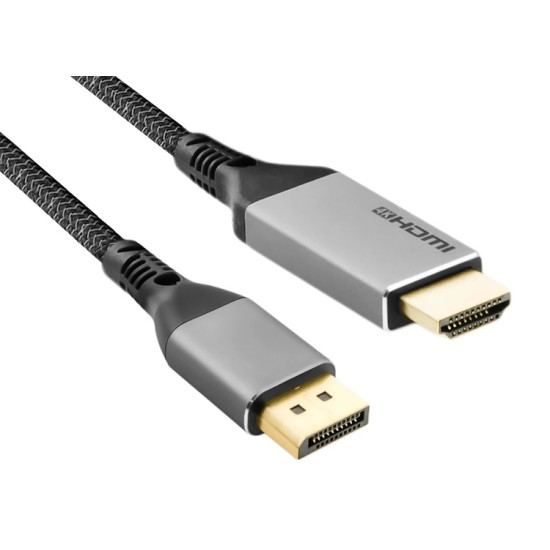Powertech Cable DisplayPort male - HDMI male 4K/30Hz 1.5m Μαύρο (CAB-DP069)