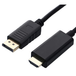 Powertech Cable DisplayPort male - HDMI male 1080p 1.5m Μαύρο (CAB-DP070)