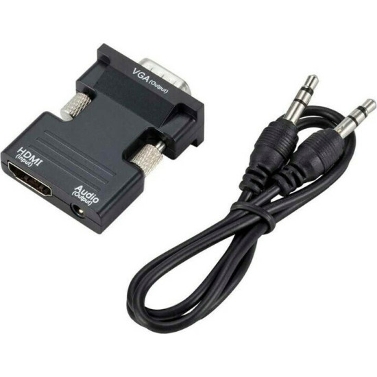 Powertech Μετατροπέας 3.5mm / HDMI female σε VGA male [CAB-H120]