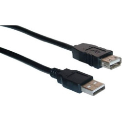 Powertech USB 2.0 Cable USB-A male - USB-A female Μαύρο 3m [CAB-U012]