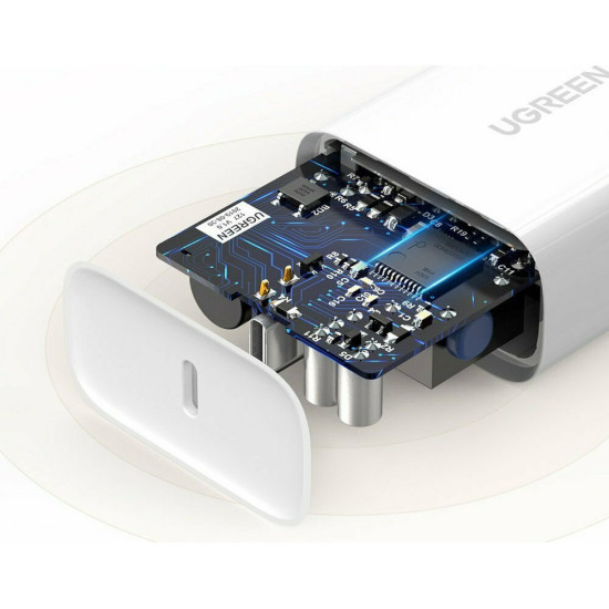 Ugreen Φορτιστής Χωρίς Καλώδιο με Θύρα USB-C Power Delivery Λευκός (CD127)