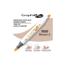 Graph' it Go! Ακρυλικός Μαρκαδόρος με Διπλή Μύτη Πινέλο Brown 2