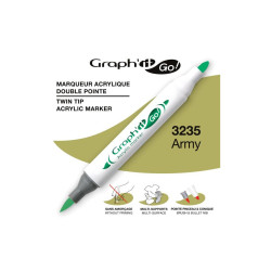 Graph' it Go! Ακρυλικός Μαρκαδόρος με Διπλή Μύτη Πινέλο Army