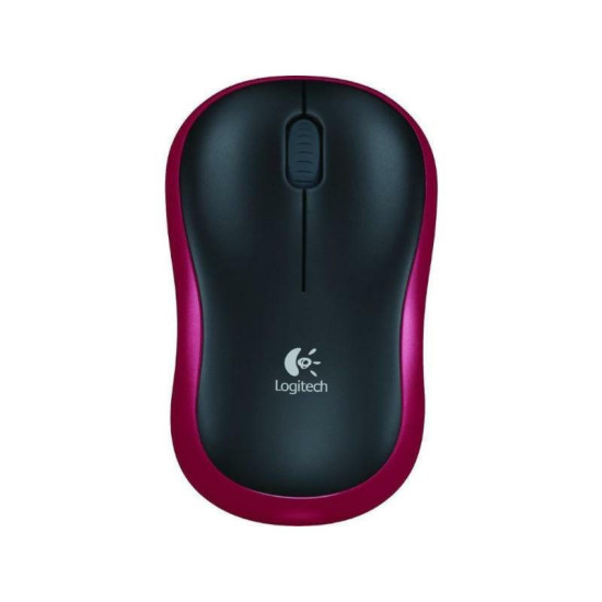 Logitech M185 Ασύρματο Mini Ποντίκι Μαύρο/Κόκκινο (910-002240)