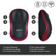 Logitech M185 Ασύρματο Mini Ποντίκι Μαύρο/Κόκκινο (910-002240)