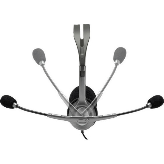 Logitech H110 On Ear Multimedia Ακουστικά με μικροφωνο και σύνδεση 3.5mm Jack σε Γκρι χρώμα