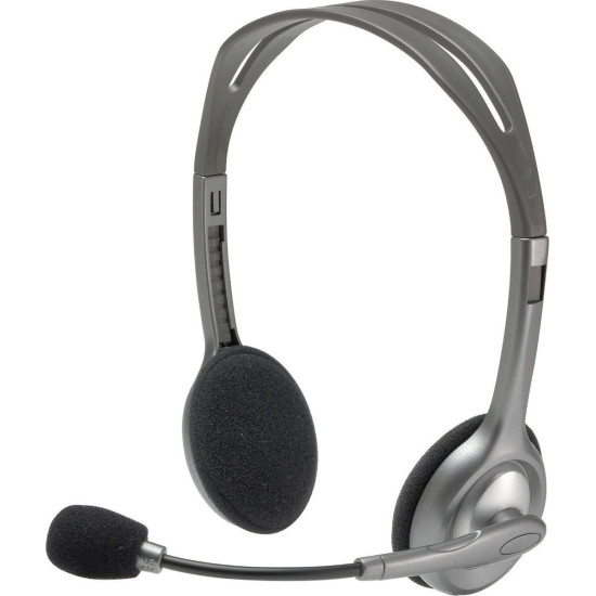 Logitech H110 On Ear Multimedia Ακουστικά με μικροφωνο και σύνδεση 3.5mm Jack σε Γκρι χρώμα