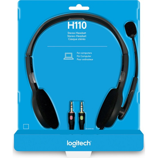 Logitech H110 On Ear Multimedia Ακουστικά με μικροφωνο και σύνδεση 3.5mm Jack σε Γκρι χρώμα