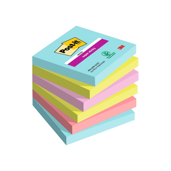 3M Αυτοκόλλητα Χαρτάκια Post-it 76x76mm (90 Φύλλα,6άδα) (654-6SS-COS)
