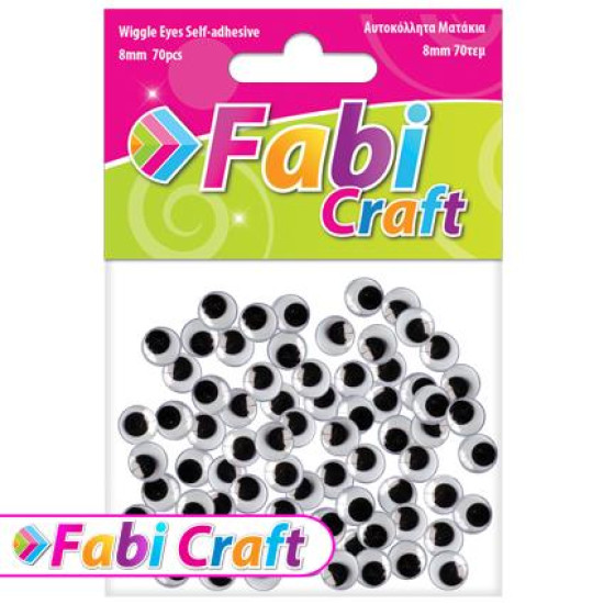 Fabi Ματάκια Χειροτεχνίας Αυτοκόλλητα 8mm 70τμχ