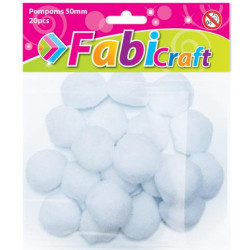 130252 - Pompoms  Fabi 5cm 20τεμ Άσπρο