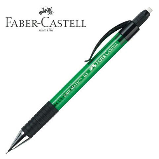 Faber-Castell Gripmatic Μηχανικό Μολύβι 0.5mm με Γόμα Πράσινο