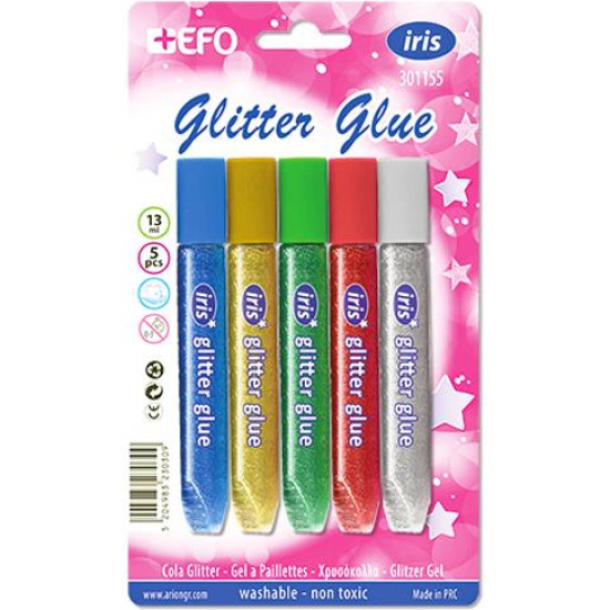 +Efo Iris Χρυσόκολλα Blister 5 Χρώματα 13ml +Efo Iris Χρυσόκολλα Blister 5 Χρώματα 13ml