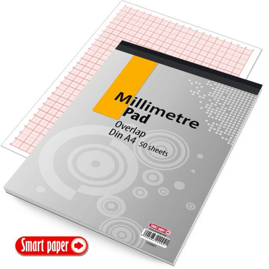 3399801 - Μπλοκ Μιλιμετρέ Αδιαφανές Α4 50φ