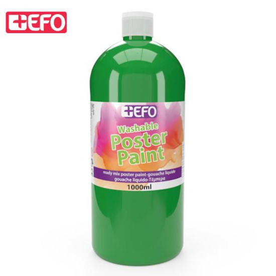 +Efo Poster Paint Τέμπερα Ζωγραφικής Πράσινο σε Μπουκάλι 1000ml